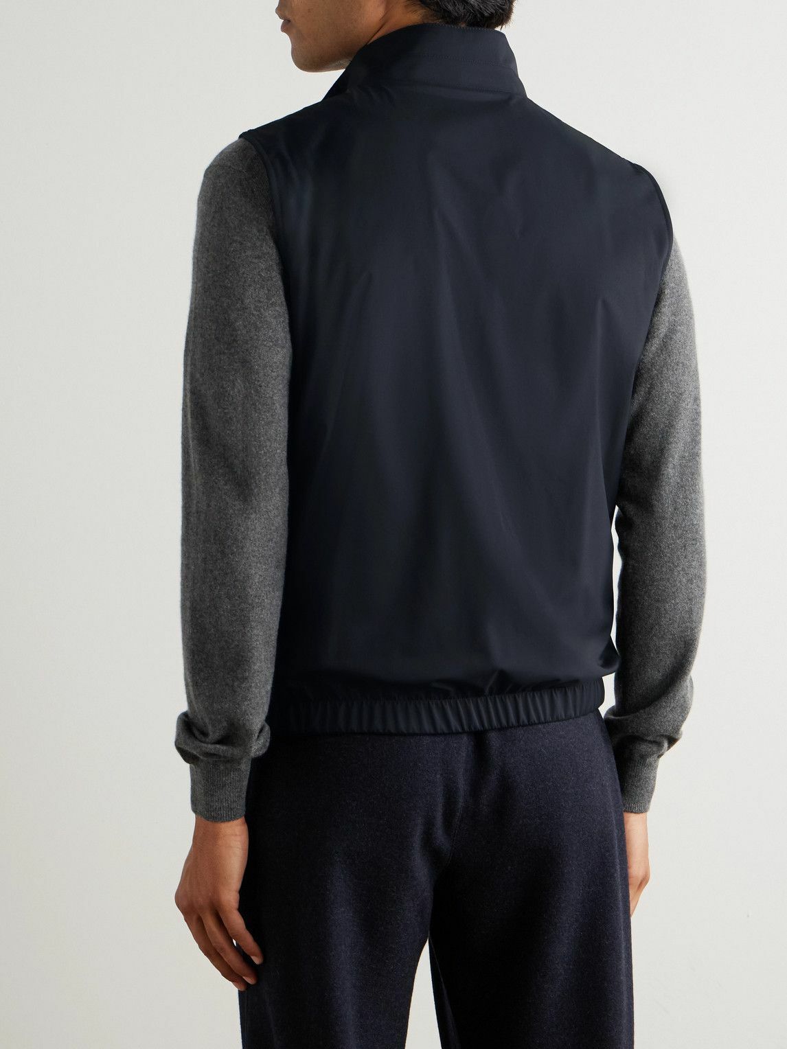 Loro Piana - Slim-Fit Reversible Storm System® WindWish™ Twill and Wool Gilet - Blue