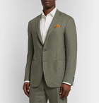 Canali - Army-Green Kei Slim-Fit Linen and Wool-Blend Suit Jacket - Green