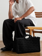 Valentino Garavani - Medium Leather-Trimmed Logo-Jacquard Canvas Tote Bag
