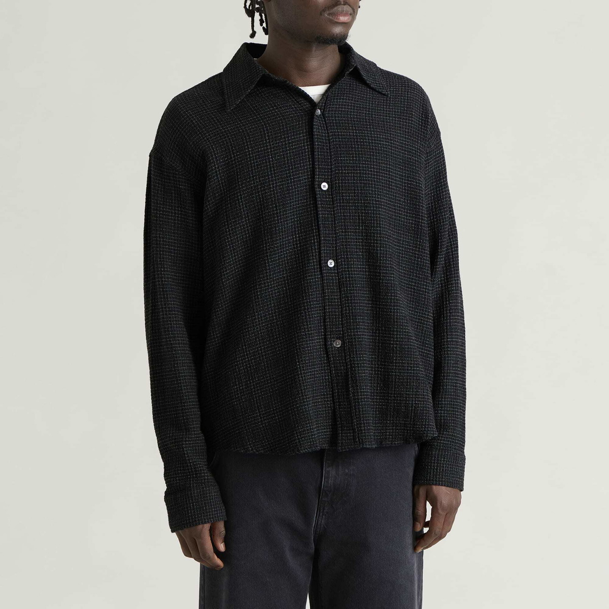 mfpen Men's Check Vacation Shirt in Midnight Check