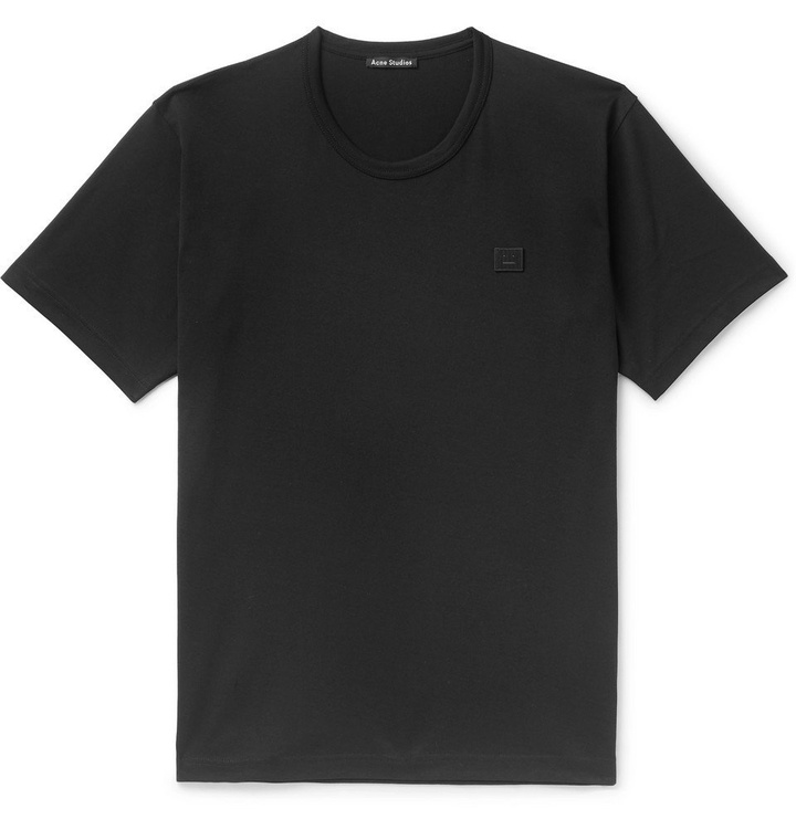 Photo: Acne Studios - Nash Logo-Appliquéd Cotton-Jersey T-Shirt - Black