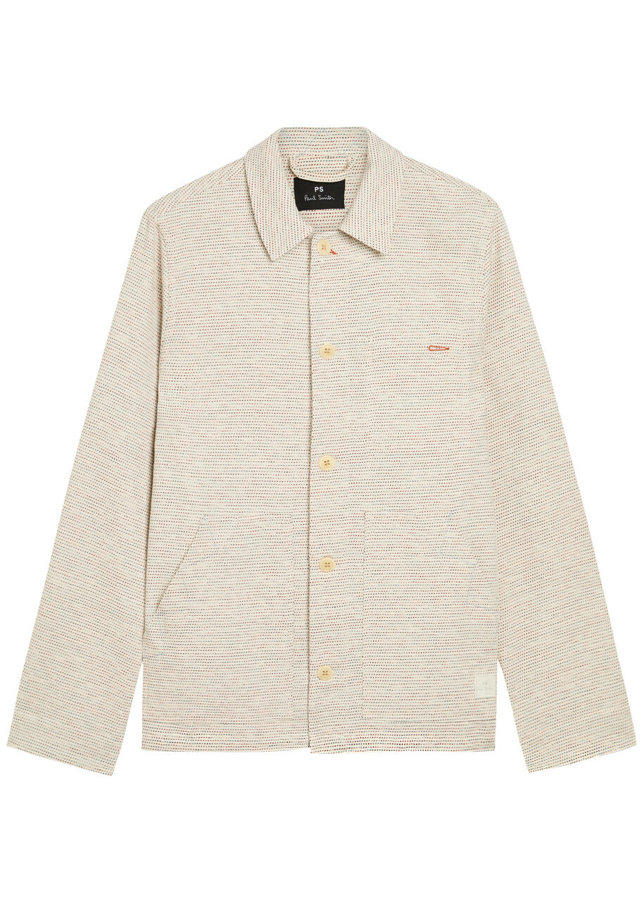 PS Paul Smith Woven Cotton-blend Overshirt Ecru