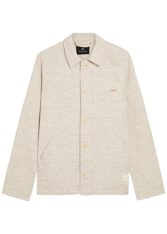 Photo: PS Paul Smith Woven Cotton-blend Overshirt Ecru