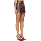 Diesel Brown Patent-Leather Miniskirt