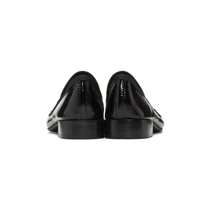 Repetto Black Wrinkled Patent Maestro Loafers