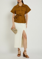 Skiim Eloise Belted Cotton Jacket Light Brown