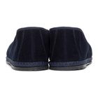 DOPPIAA Navy Velvet Fulian Slipper Loafers