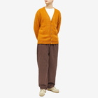 s.k manor hill Men's Hairy Cardigan in Burnt Orange Alpaca