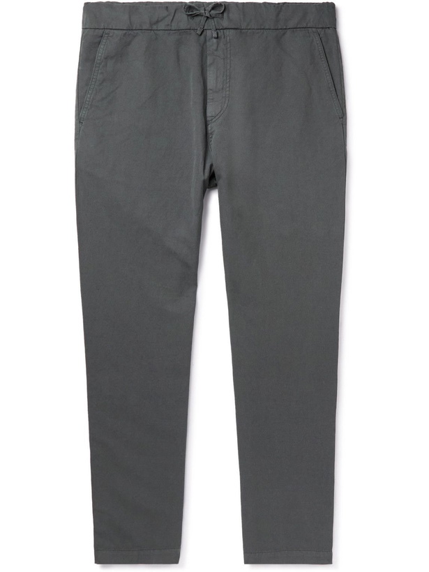 Photo: NN07 - Keith Tapered Cotton and Linen-Blend Trousers - Gray