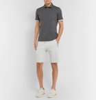 Brunello Cucinelli - Mélange Cotton-Blend Jersey Drawstring Shorts - Light gray