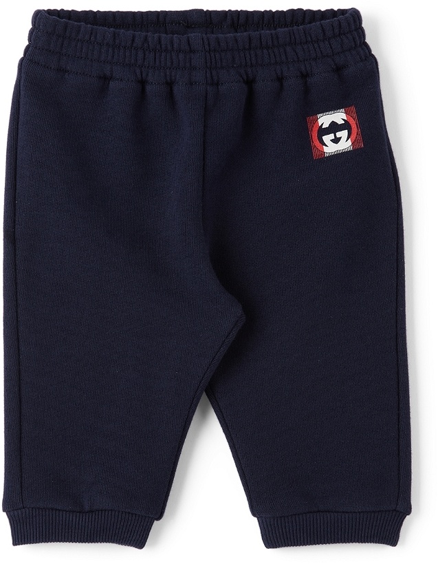 Photo: Gucci Baby Navy Cotton Track Lounge Pants