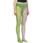 Marc Jacobs Green The Left and Right Print Tights