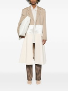 Peter Do Neutral Panelled Single-Breasted Coat