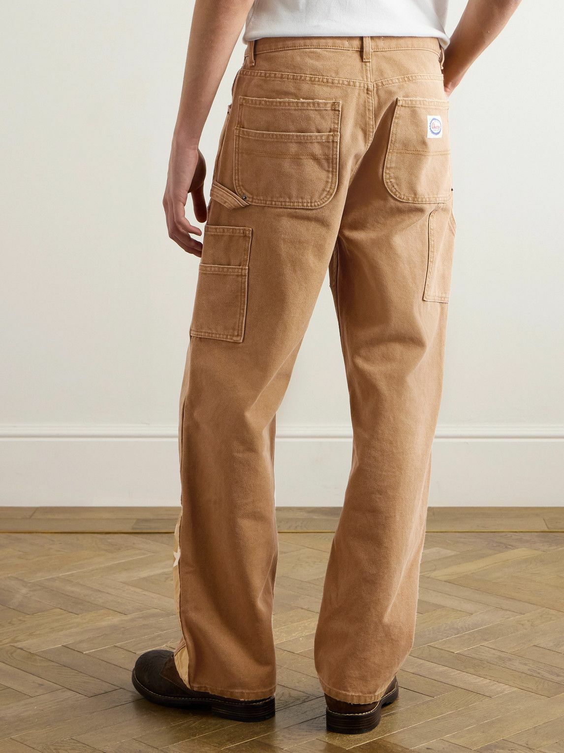 Cherry Los Angeles - Straight-Leg Panelled Printed Cotton-Canvas Trousers - Brown