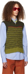 Marni Khaki Striped Vest