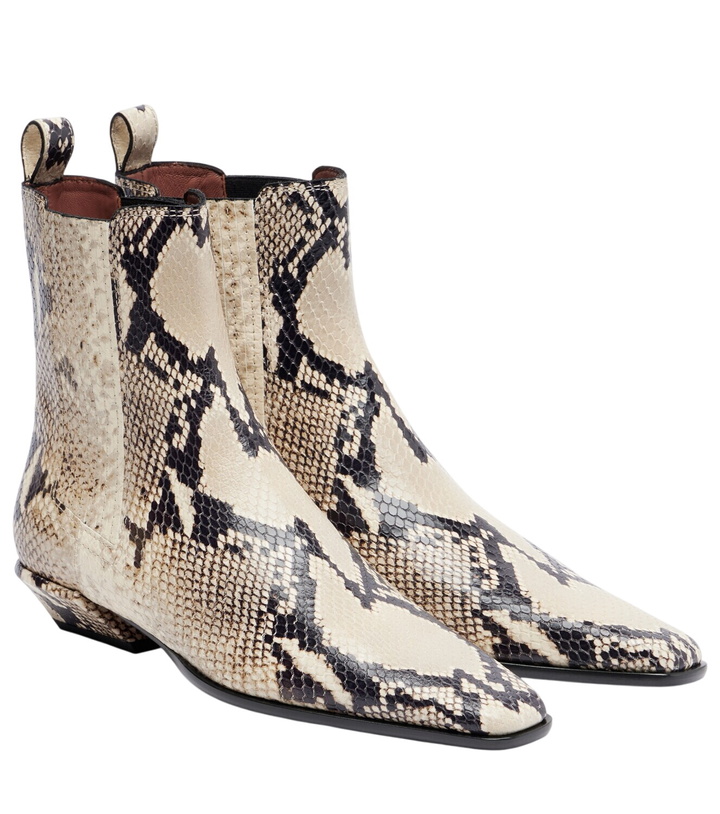 Photo: Paris Texas Bettina snake-print ankle boots