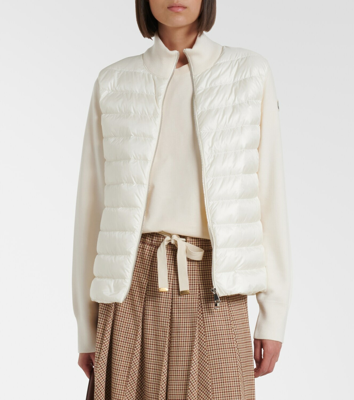 Moncler Down-paneled virgin wool cardigan
