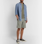 CLUB MONACO - Maddox Pinstriped Linen and Cotton-Blend Shorts - Green