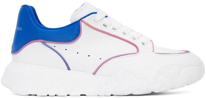 Photo: Alexander McQueen White & Blue Court Sneakers