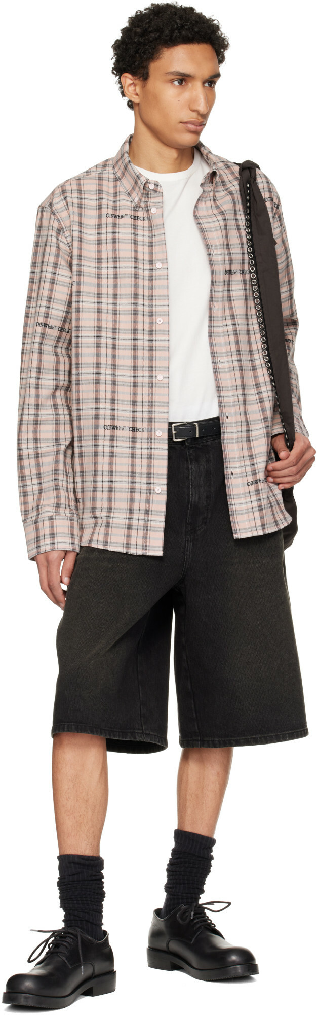 Off-White Pink Flannel Regular Shirt