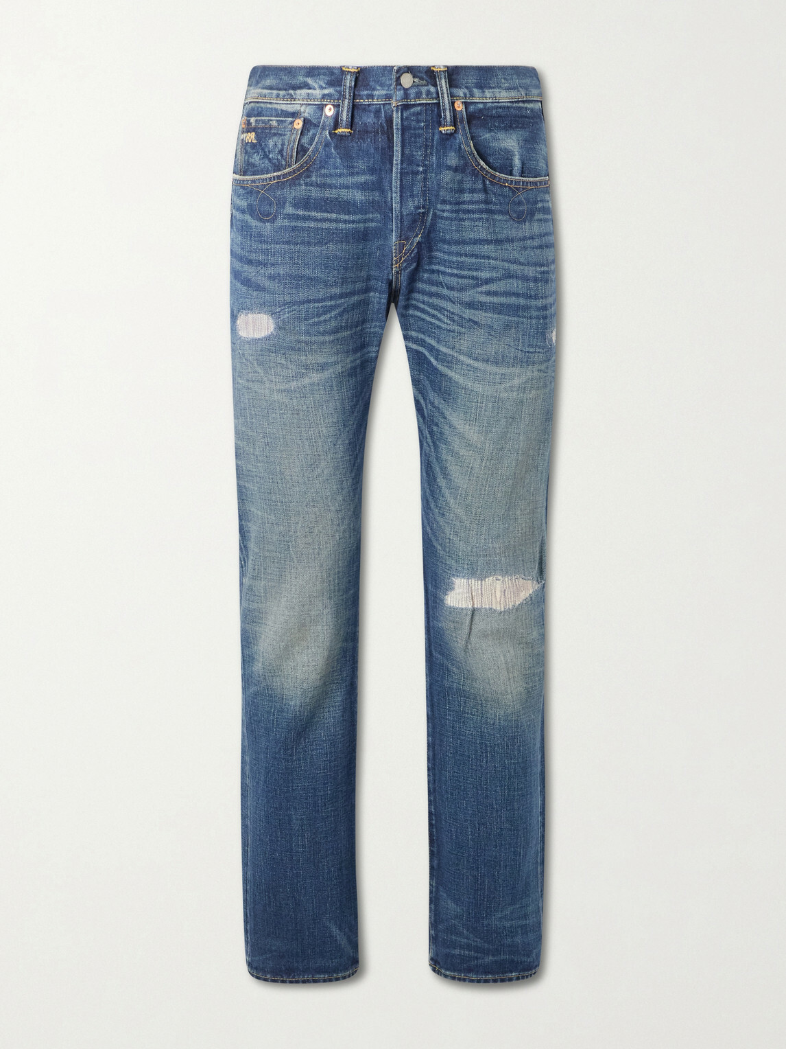 RRL - Flared Distressed Jeans - Blue