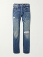 RRL - Flared Distressed Jeans - Blue