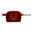 Charlotte Olympia Red Velvet Purrrfect Belt Bag