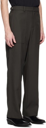 Helmut Lang Khaki Cinch Strap Trousers