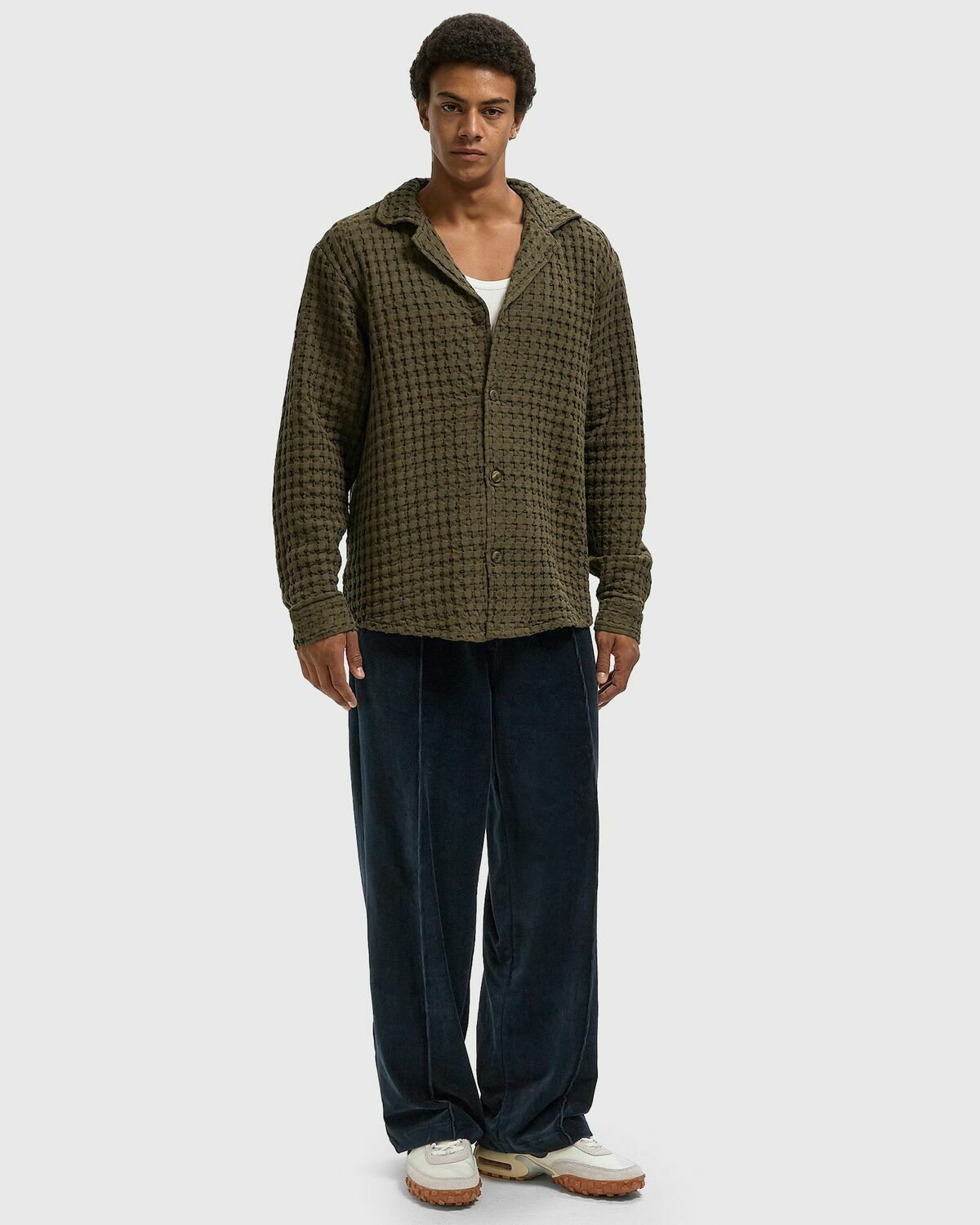 OAS Turtle Waffle Cuba Long Sleeve Green Mens Longsleefe