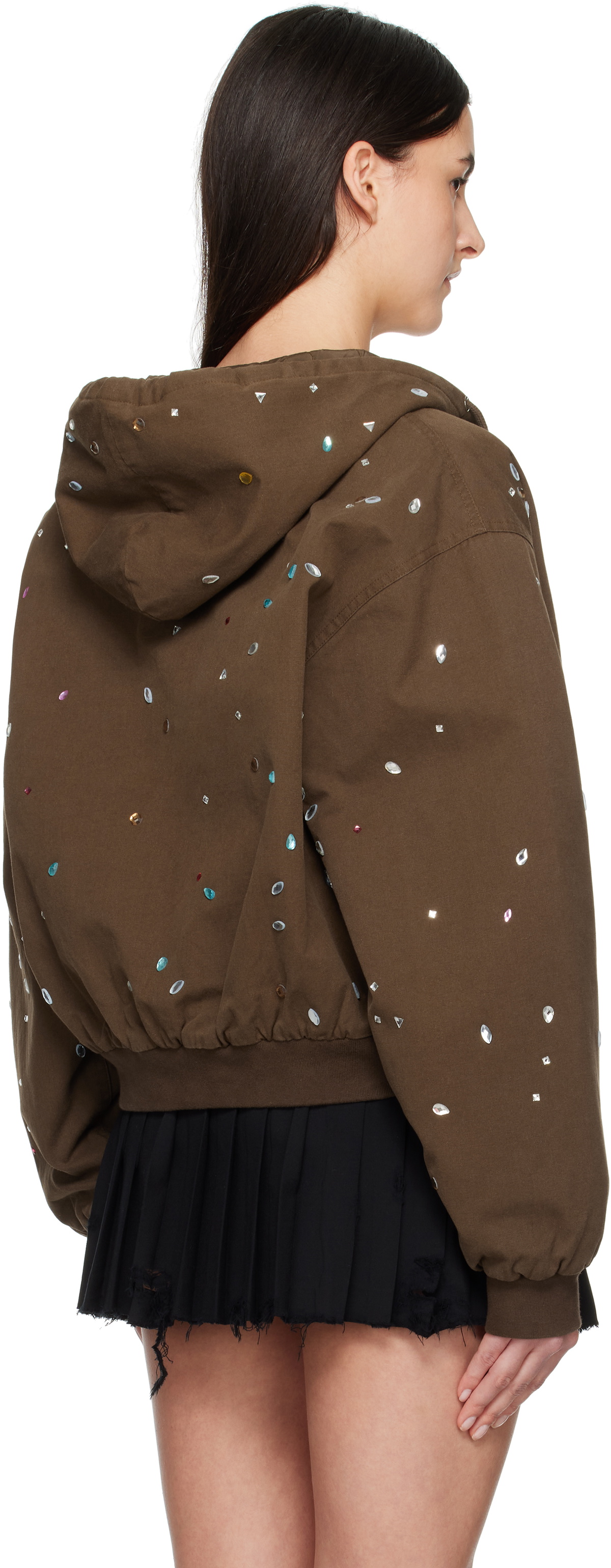 Praying SSENSE Exclusive Brown Bejewled Canvas Work Jacket