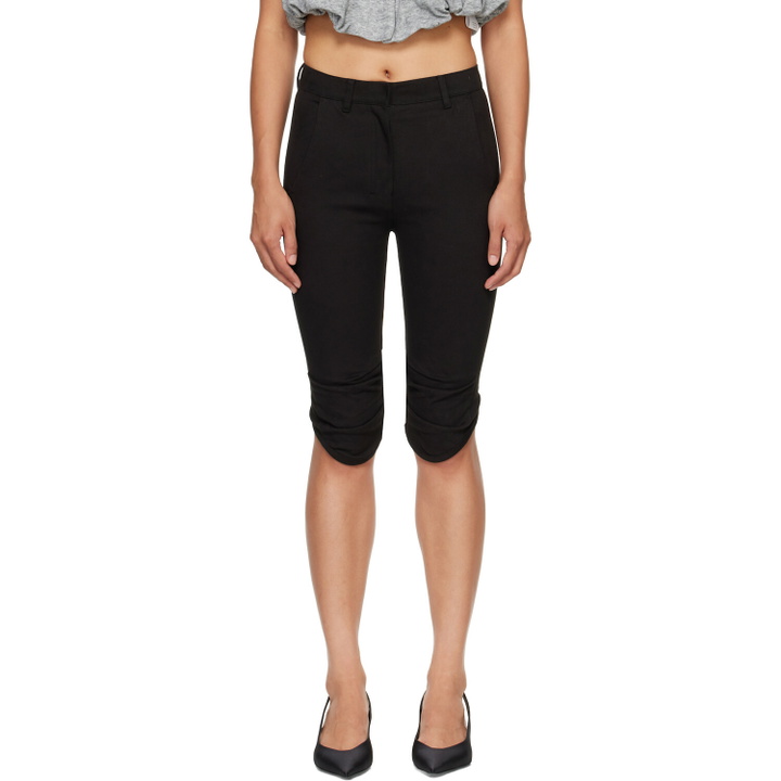Photo: OPEN YY Black Round Cut Capri Shorts