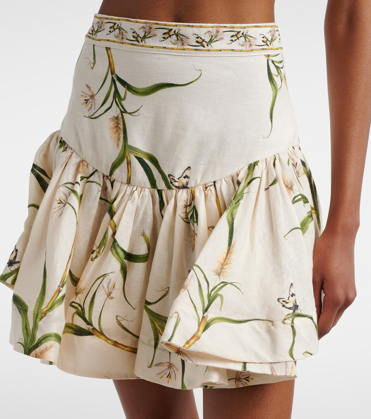 Agua by Agua Bendita Jacarina printed linen miniskirt