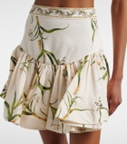 Agua by Agua Bendita Jacarina printed linen miniskirt