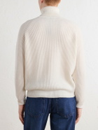 Canali - Ribbed Cashmere Rollneck Sweater - Neutrals