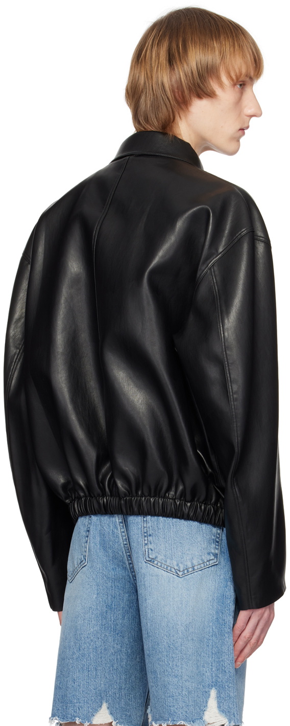 System SSENSE Exclusive Black Faux-Leather Jacket
