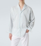 Umit Benan Franco pinstripe silk and cotton shirt