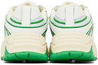 MSGM White & Green Vortex Sneakers