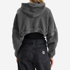Joah Brown Women's Deconstructed Crop Zip Hoodie in Washed Black