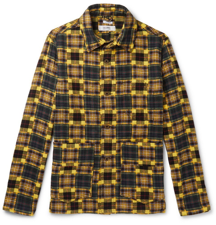 Photo: Freemans Sporting Club - Checked Cotton-Flannel Chore Jacket - Yellow