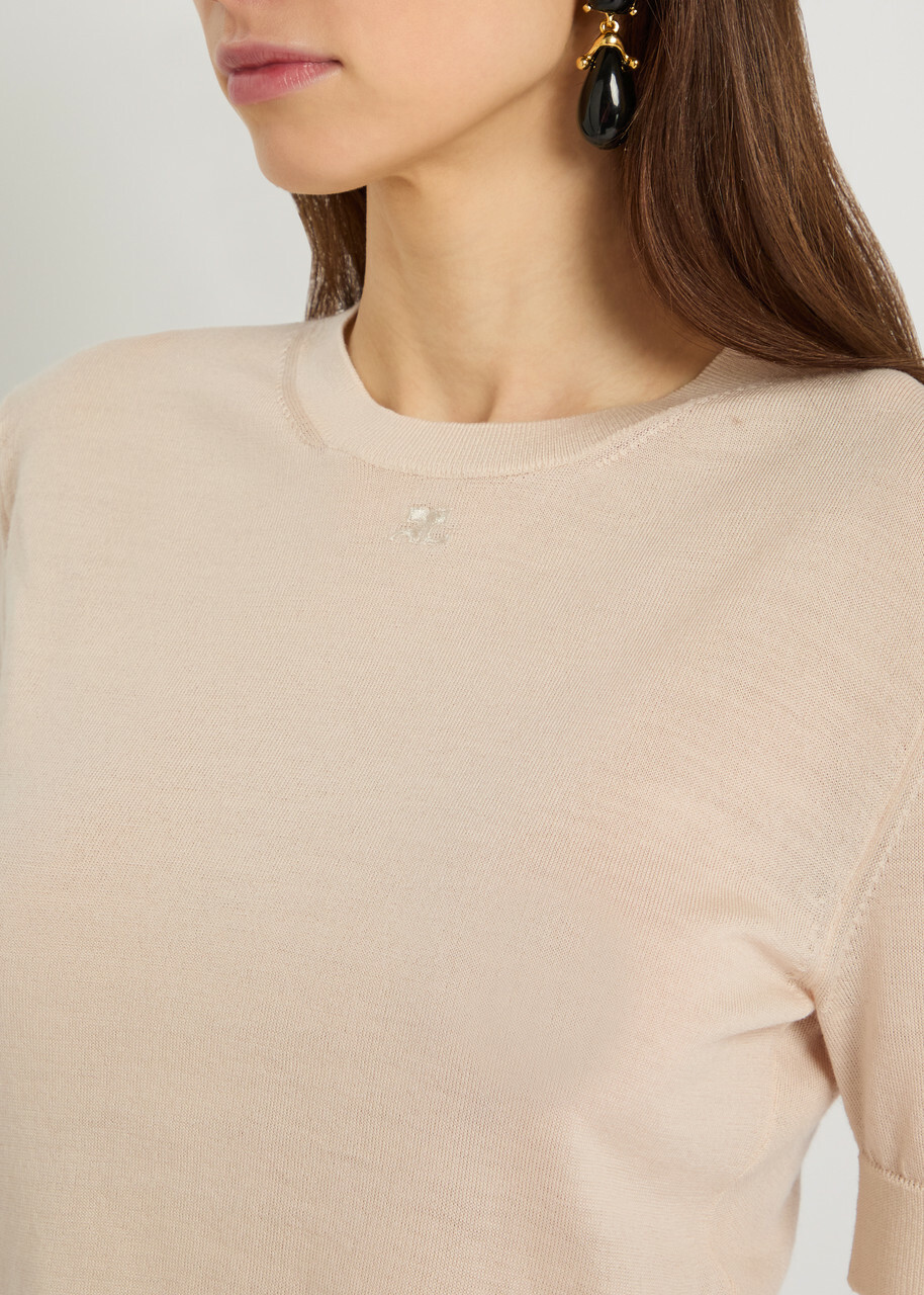 Courrèges Merino Wool T-shirt Sand