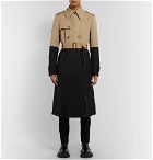Alexander McQueen - Colour-Block Cotton-Gabardine and Wool Trench Coat - Beige
