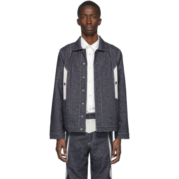 Kiko Kostadinov Indigo and Off-White Denim Tulcea Jacket Kiko