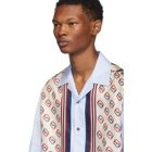 Gucci Blue Silk Bowling Shirt