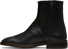 LEMAIRE Black Piped Zipped Boots
