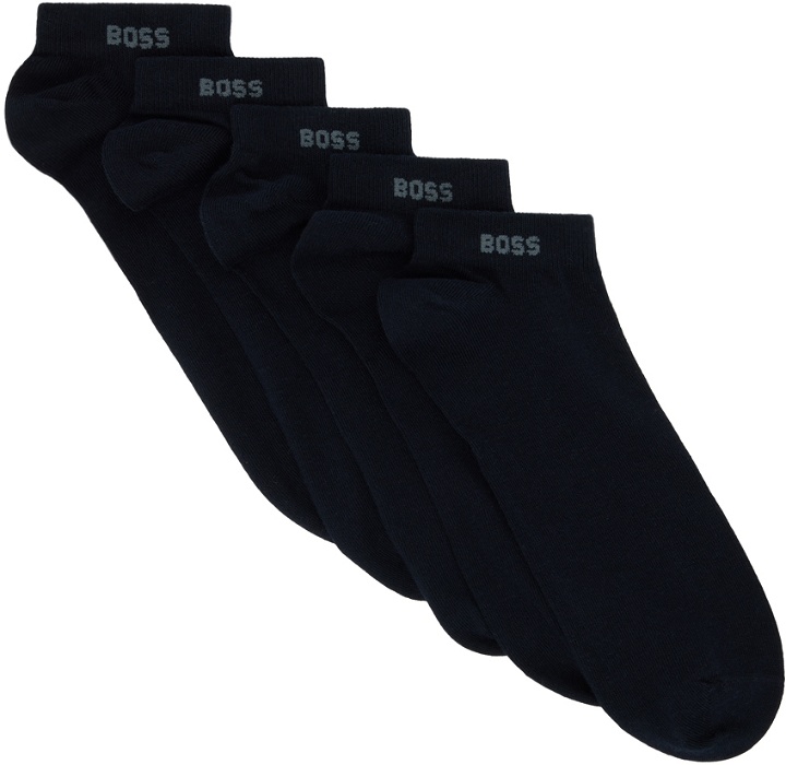 Photo: BOSS Five-Pack Navy Socks