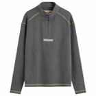 Metalwood Studio Men's Contrast Stitch 1/4 Zip Sweatshirt in Charcoal
