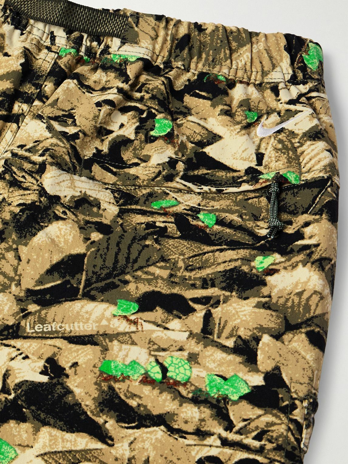 Nike - ACG Smith Summit Straight-Leg Convertible Camouflage-Print Belted Canvas Cargo Trousers - Green