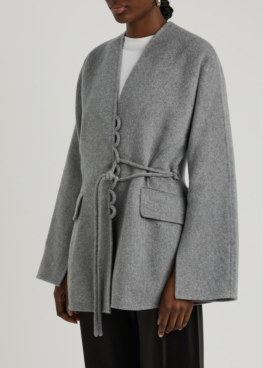 BY Malene Birger Lalou Panelled Wool Blazer Grey