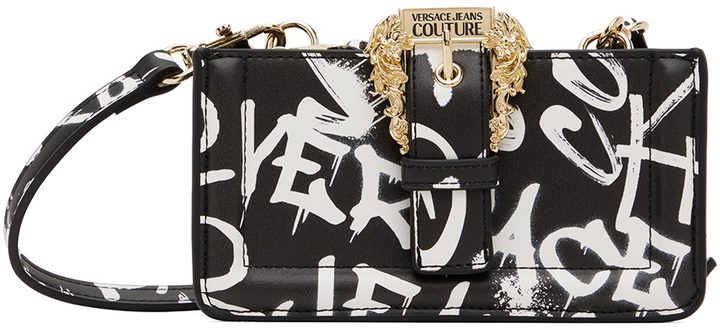 Photo: Versace Jeans Couture Black & White Pin-Buckle Bag