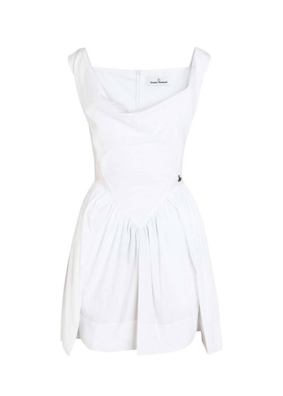 Vivienne Westwood Mini Sunday Draped Cotton-poplin Mini Dress White